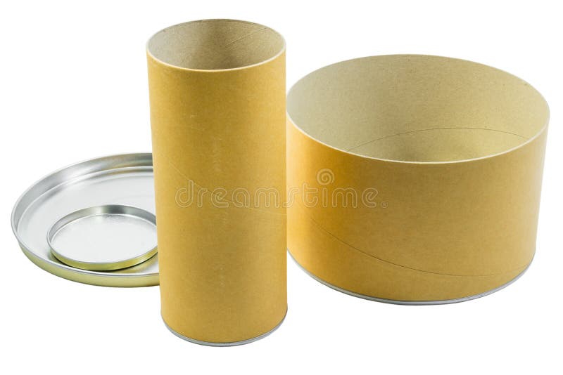 Two Cylinder Packaging Boxes Stock Image Image of container, shiny