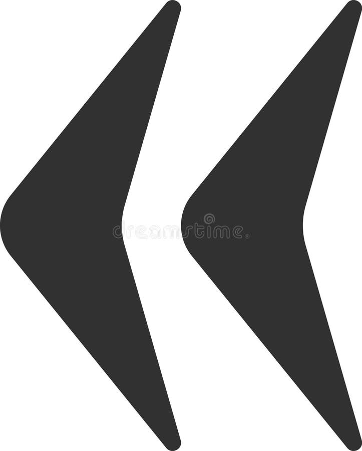 Two dark gray quotation marks pointing to the left are displayed on a white background, creating a simple yet effective visual royalty free illustration
