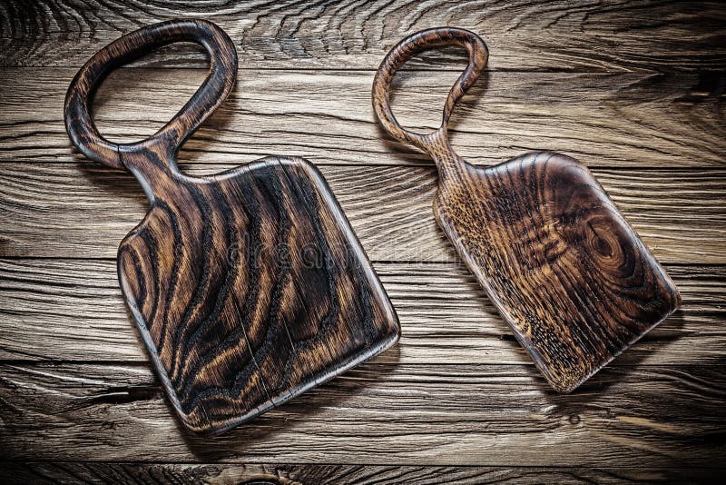 Two Dark Vintage Wood Chopping Board Stock Photo Image of prepare