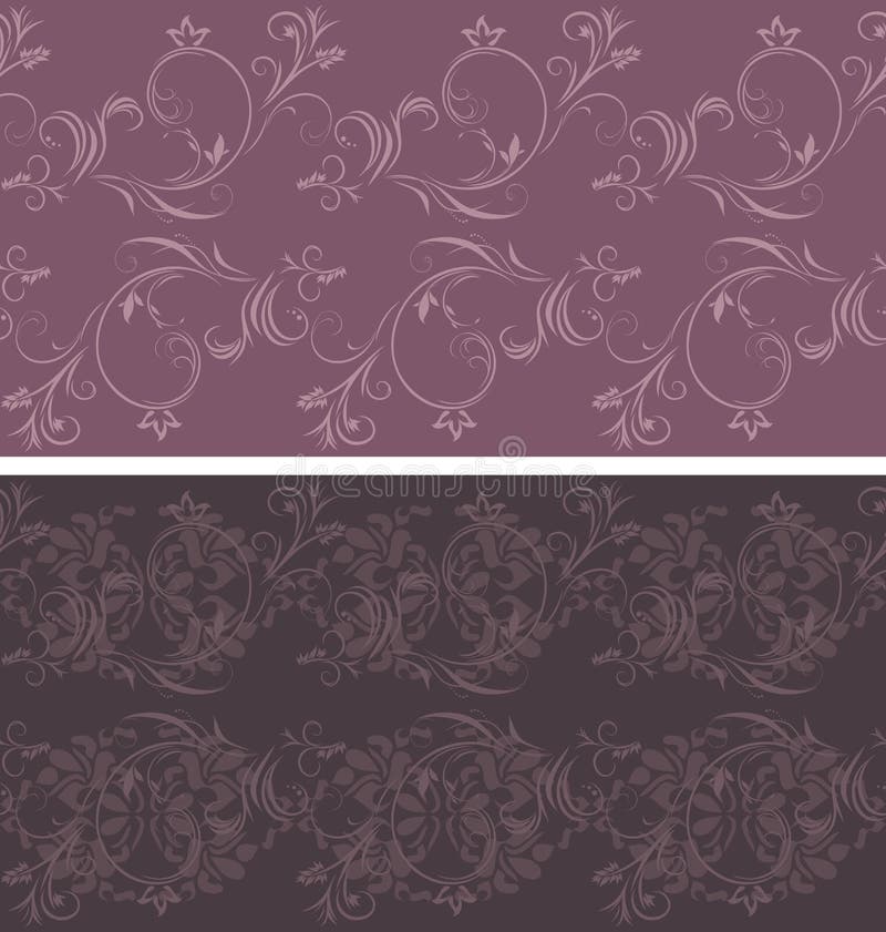 Two dark violet ornamental backgrounds