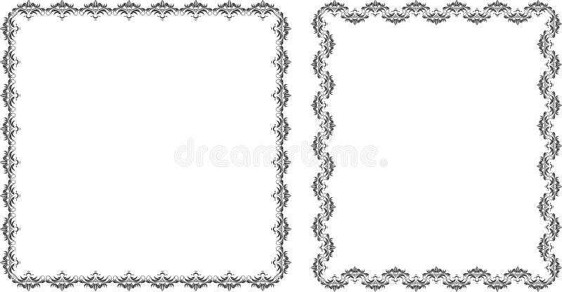 Two decorative frames. Black isolated on the white