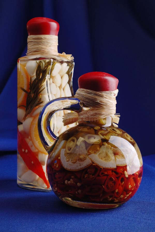 Two decorative glass bottles