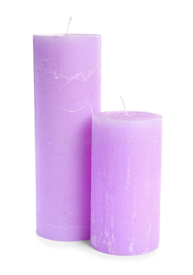 Two decorative wax candles stock image. Image of design 122340071