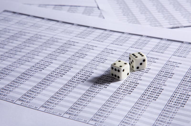 Dice on Chart stock image. Image of game, information, invest 731171