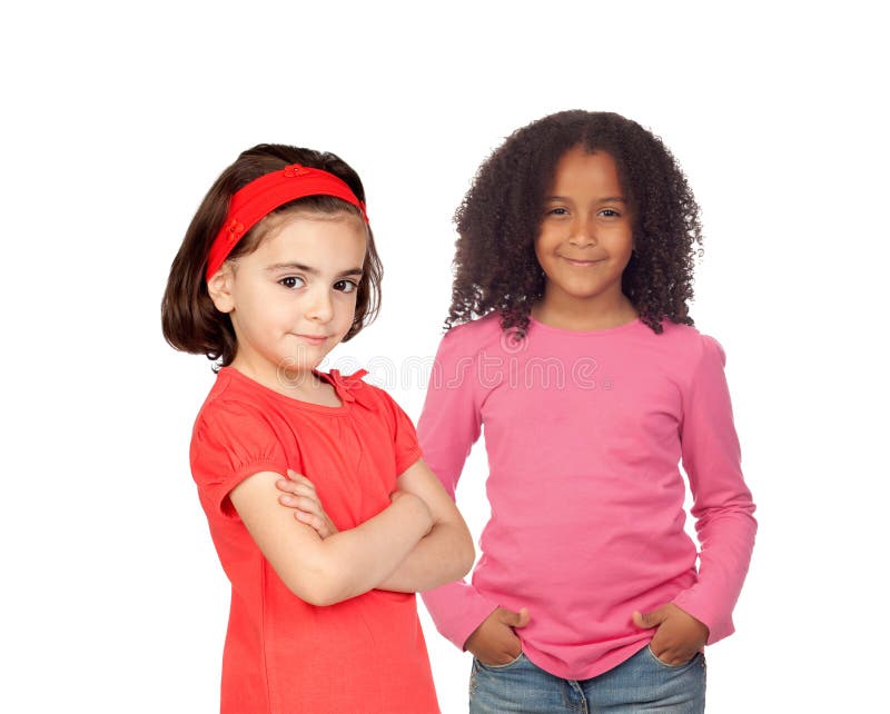 Two Different Beautiful Little Girls Stock Image - Image of beautiful