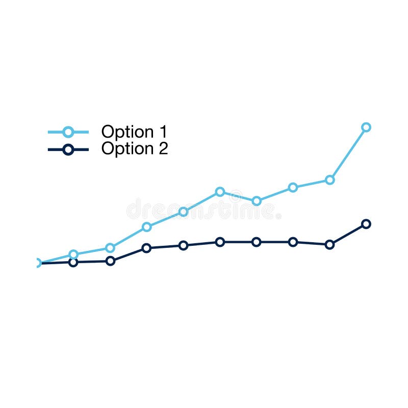 Two different graphs for stocks or statistics. Stock vector illustration isolated on white background stock illustration