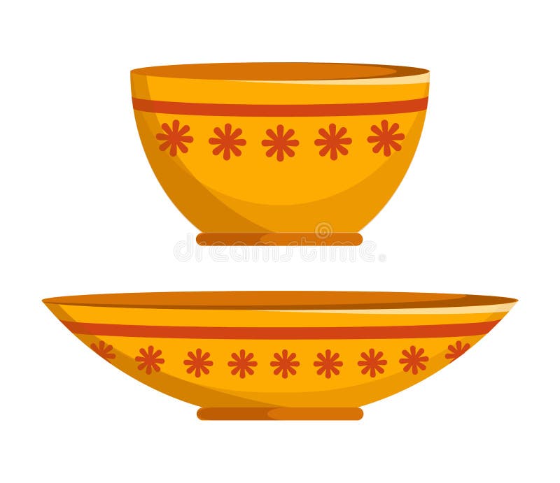 Two Different Shapes Plates Vector Illustration Stock Vector