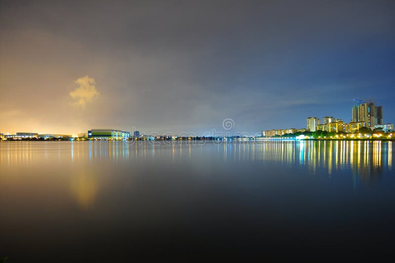 Two different sky colours at night