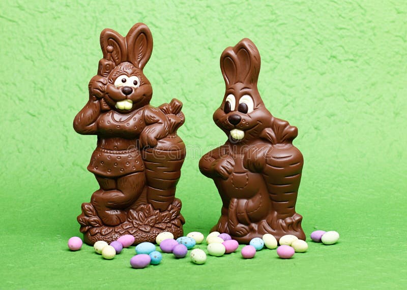 Two easter bunnies stock image. Image of sweets, colourfull 23850209