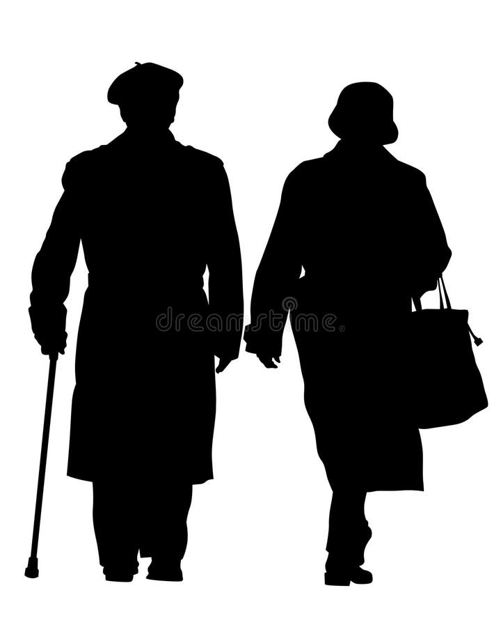 Elderly People Walking Stock Illustrations – 3,794 Elderly People ...