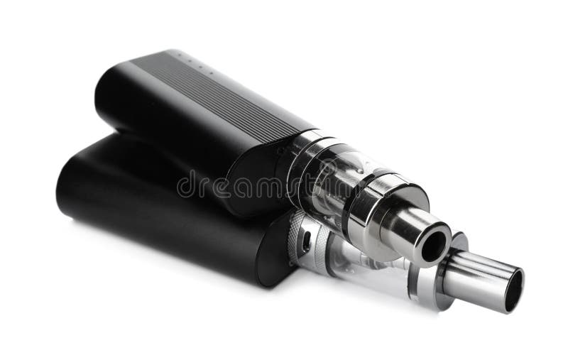 Two Electronic Smoking Devices on White Background Stock Image Image