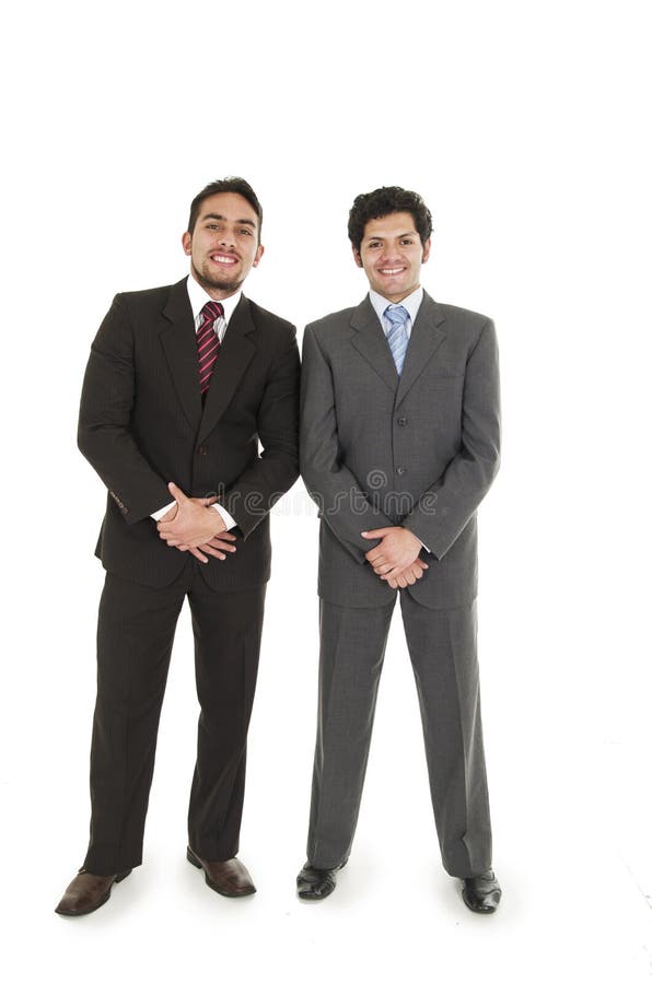 Two Elegant Men in Suits Posing Stock Image - Image of colleague ...