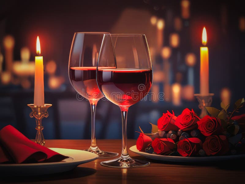 Două pahare elegante de vin umplute cu vin roșu bogat royalty free stock photo