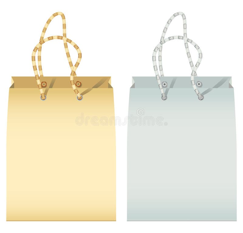 Two empty paper shopping bag