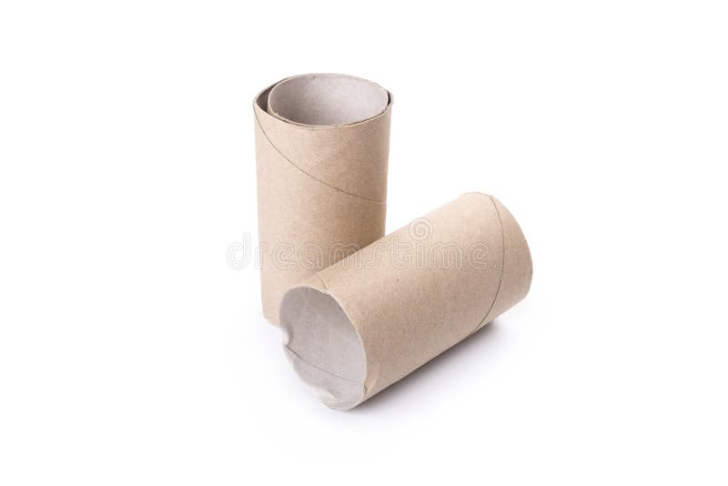 Paper Tube of Toilet Paper, Isolated on White Background Stock Image -  Image of closet, focus: 159417247