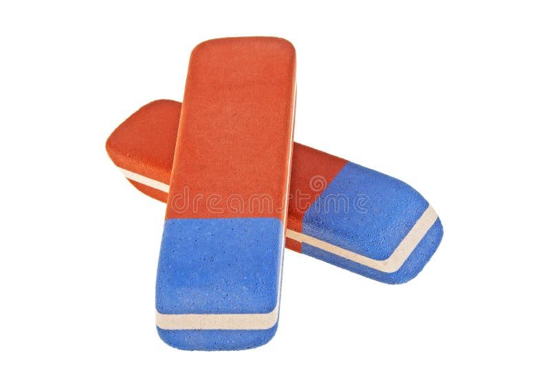 Erasers for Rubber Pencil and Ink Isolated on White Background, Top