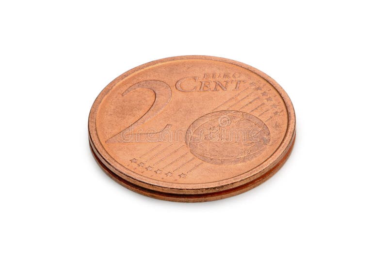Two euro cents coin isolated on white background royalty free stock image