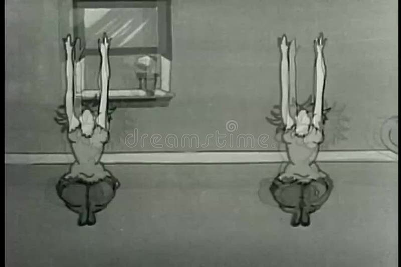 Two female dancers dancing in dressing room