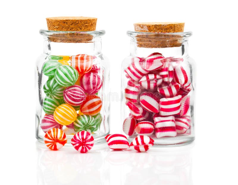 Two Filled Glass Candy Jars Stock Photo Image 49733224