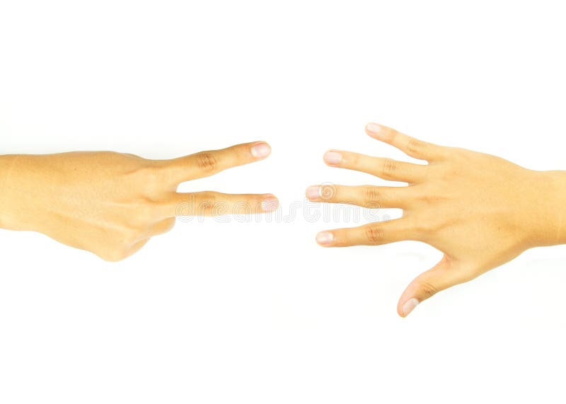 Two finger hand and open hand