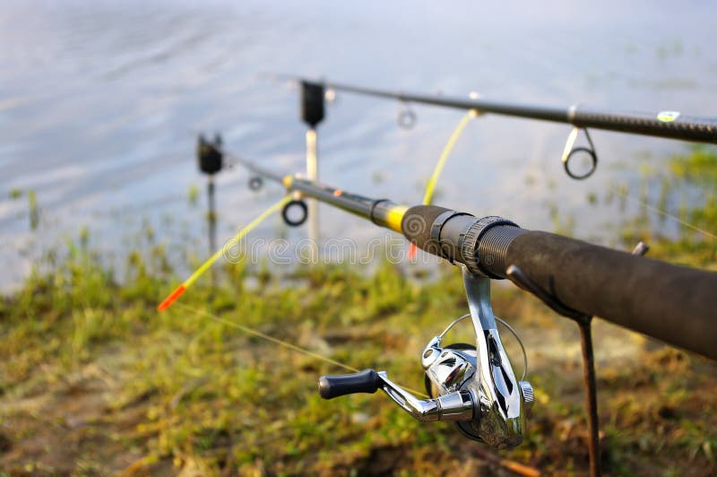 Downrigger fishing rod editorial image. Image of blue 18434365