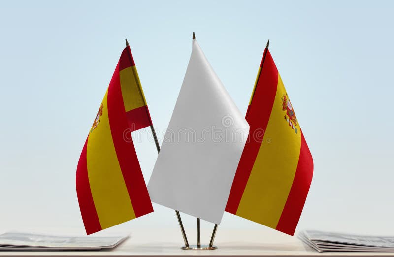 Two flags of Spain stock image. Image of freedom, invest 118984643