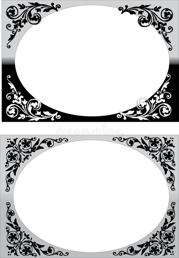 Two floral frames on white