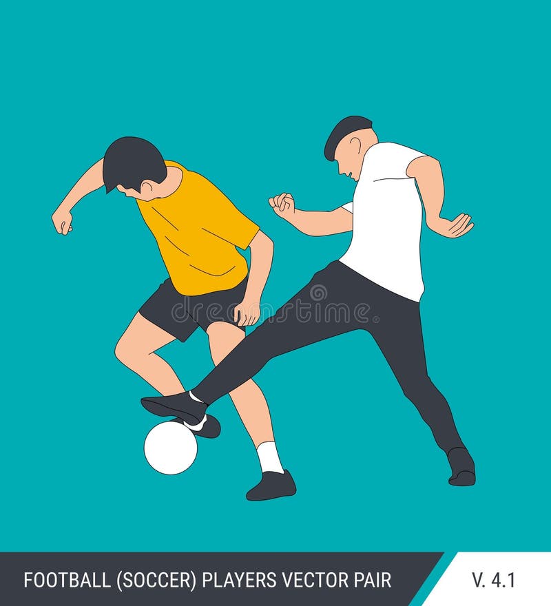 Two Soccer Players Duel in the Game 23985616 Vector Art at Vecteezy