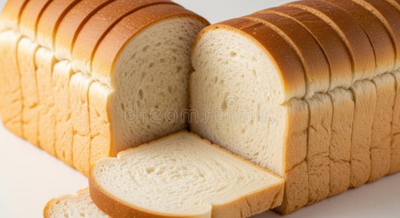 Two loaves of sliced white bread isolated on white background vector illustration