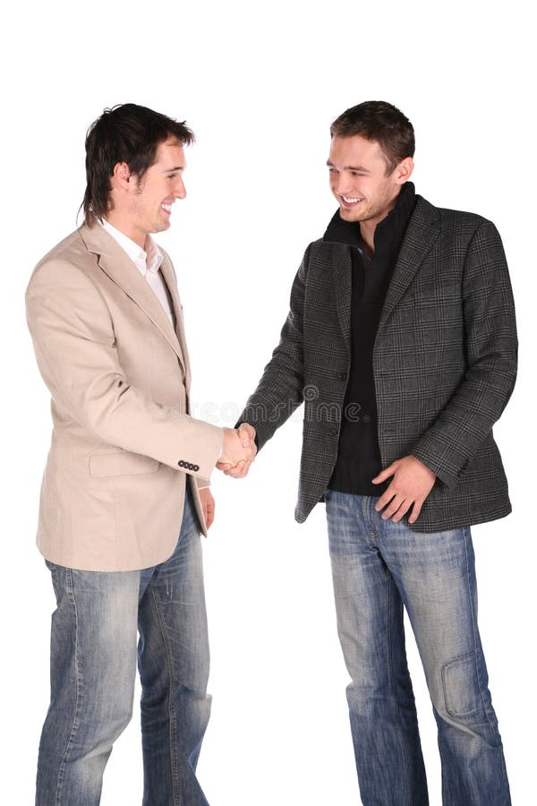 Two friends handshake