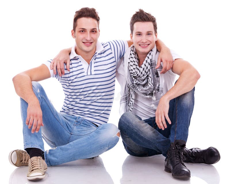 Two friends smiling to the camera