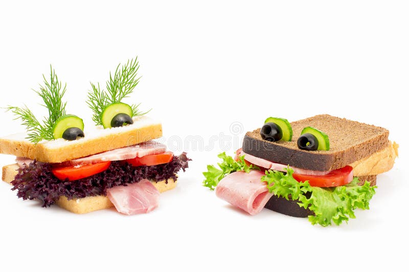 Two funny sandwich for child.