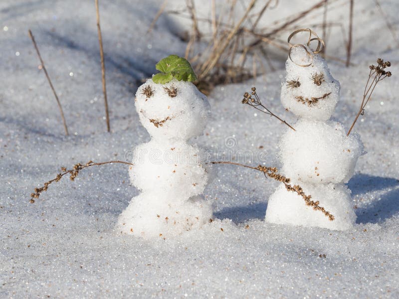 Two funny snowman