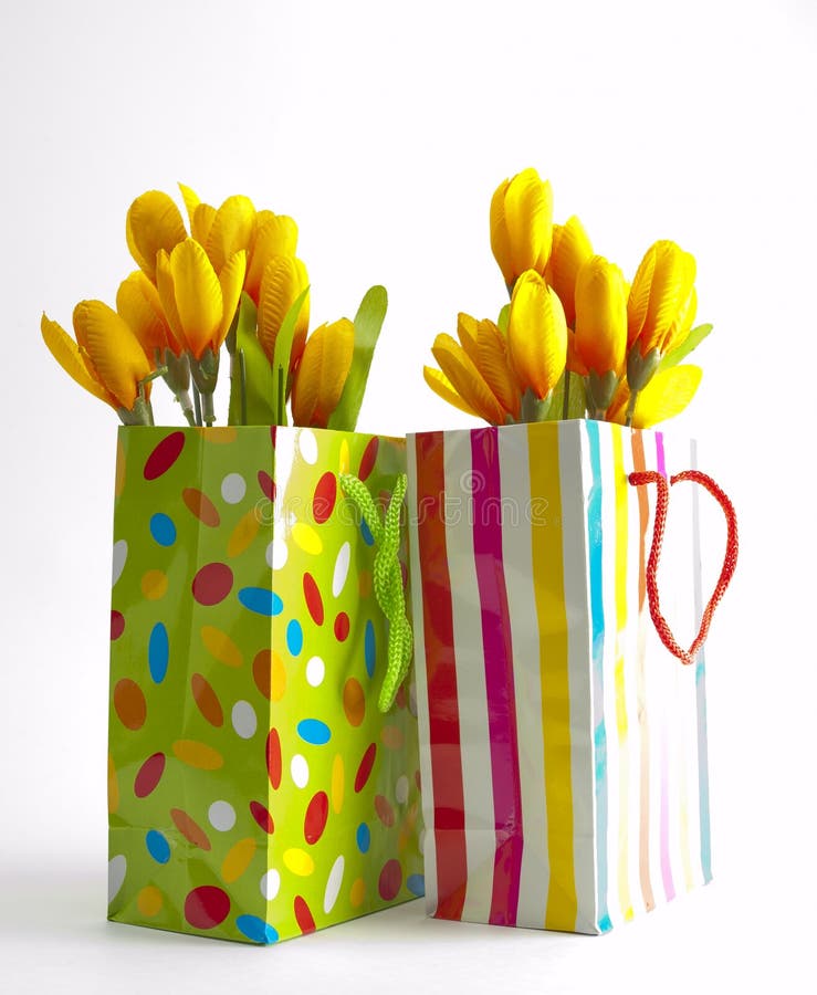Two gift bags stock image. Image of marigold, summertime 28808113