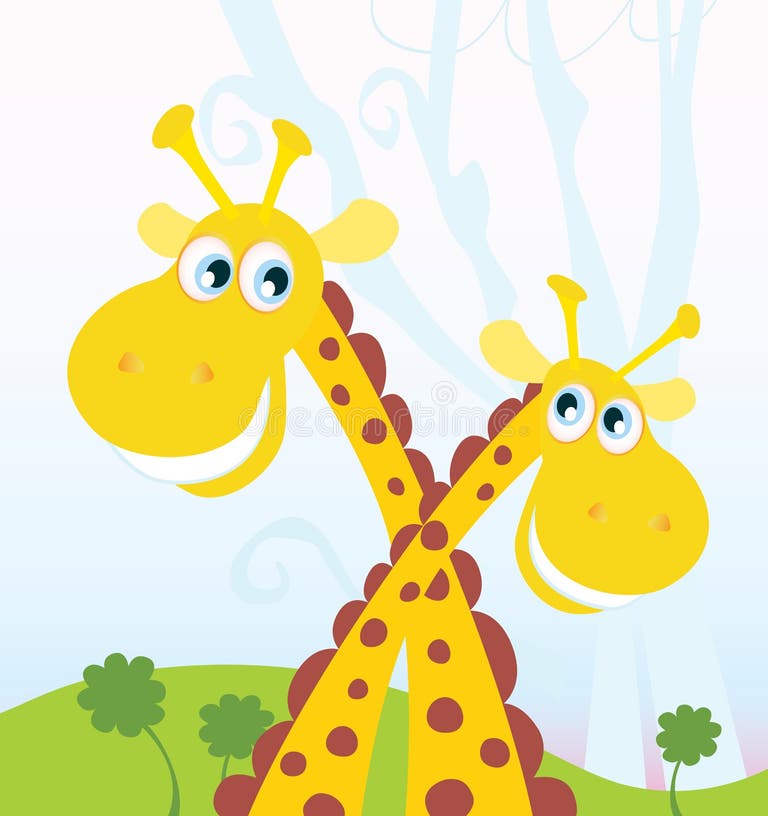 Two Cartoon Giraffes Love Stock Illustrations – 137 Two Cartoon