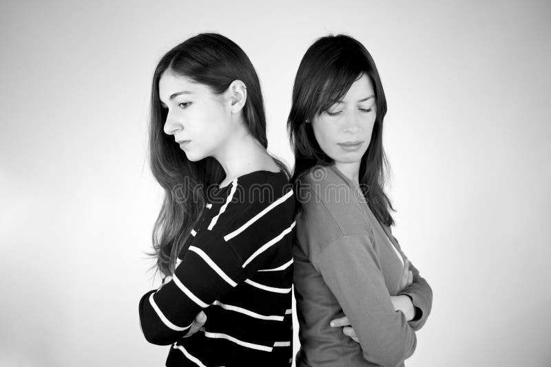 Two girlfriends angry to each other B&W stock photos Two girlfriends angry to each other B&W stock photos