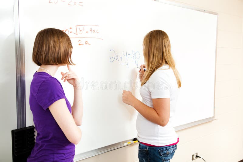 Two Girls in Algebra Class