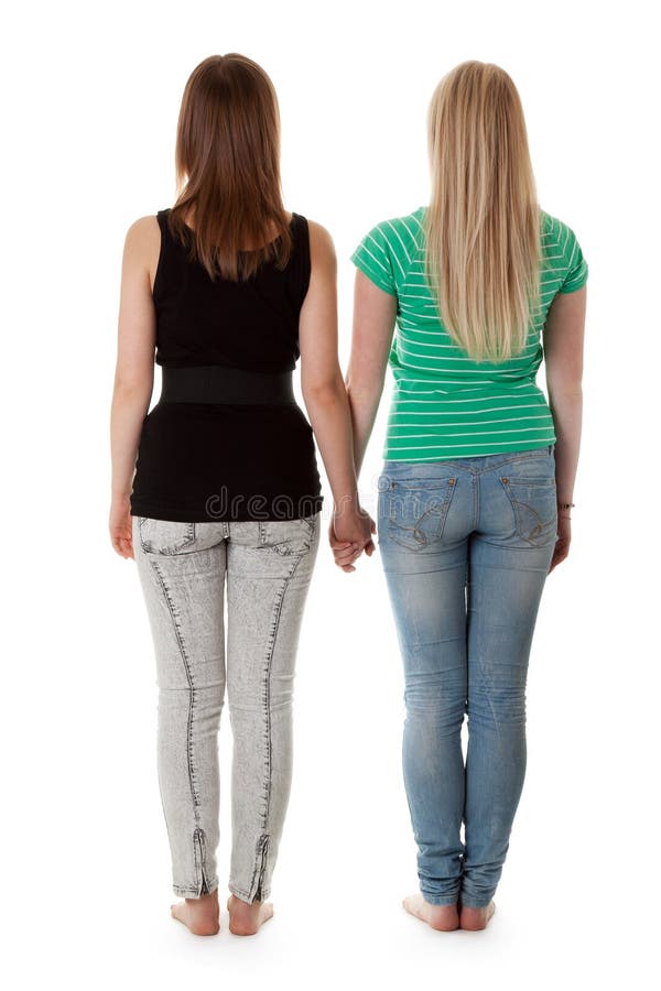 Two girls in jeans