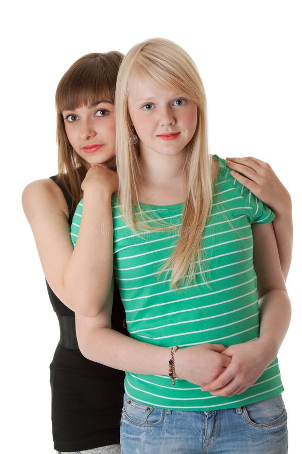 Two girls in jeans