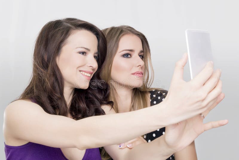 Two girls selfie stock photo. Image of beauty, beautiful - 53462456