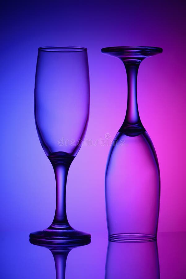 Two empty glasses stock image. Image of objects, shiny 55604101