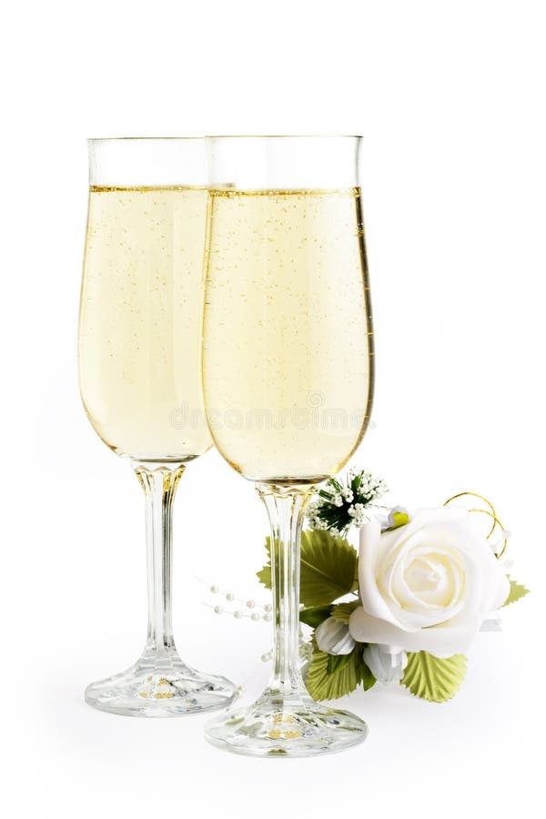 Two glasses champagne