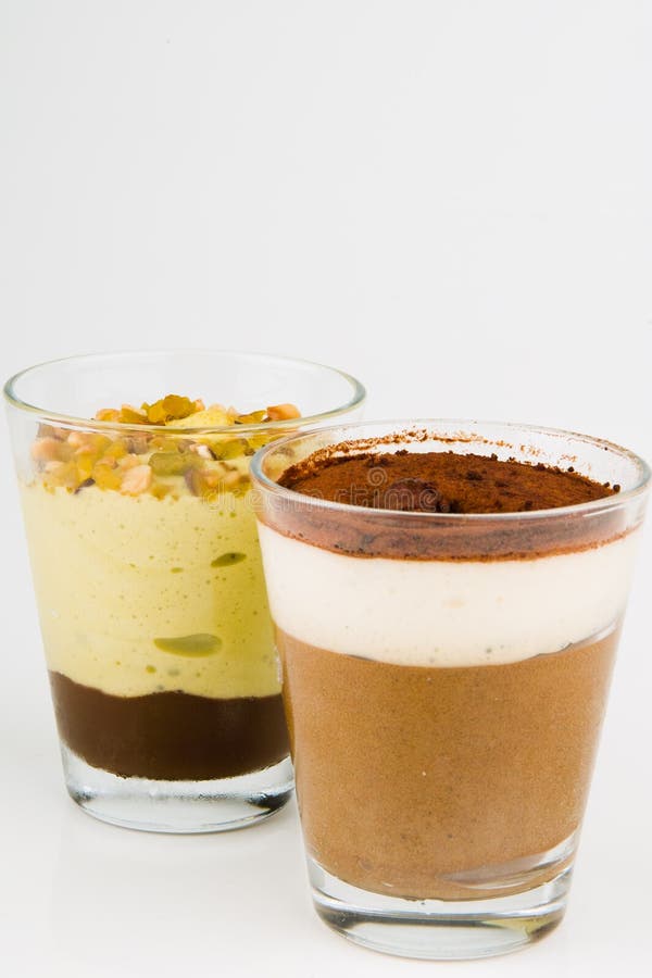 Two glasses Of Chocolate Mousse