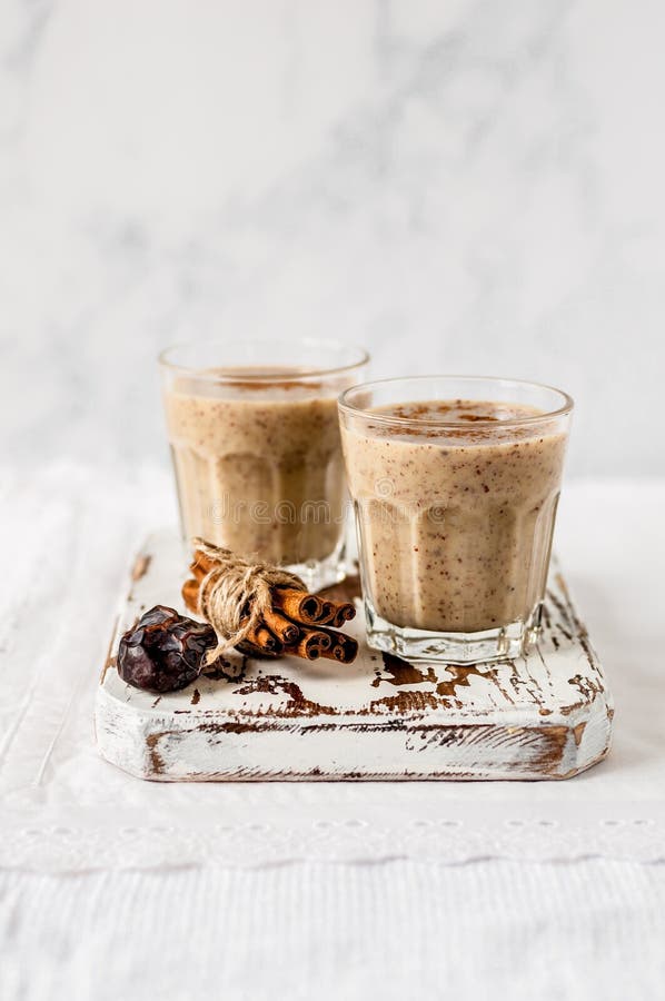 Date Milkshake with Cinnamon Stock Photo Image of date, chocolate