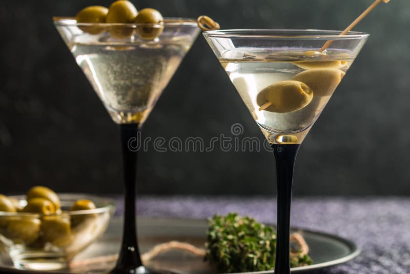 Two glasses of Dry Martini stock photo. Image of liquor 71494340