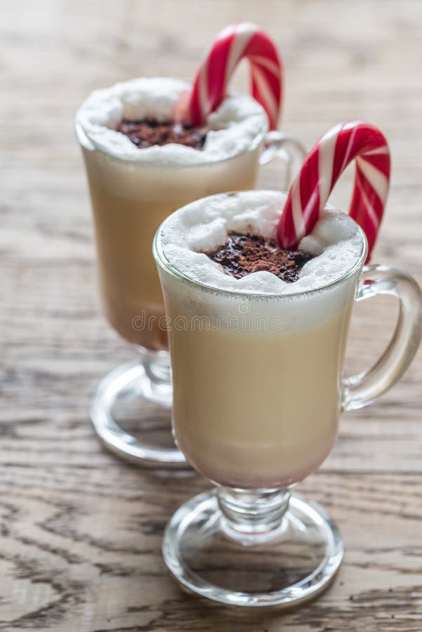 Two glasses of eggnog stock image. Image of alcohol, fresh 80561183