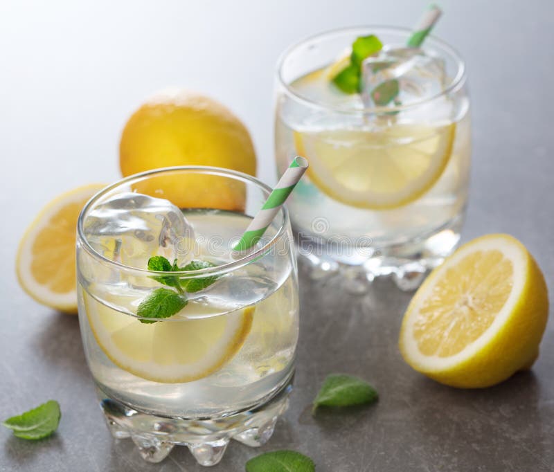 Two glasses of lemonade stock image. Image of cocktail 126378911
