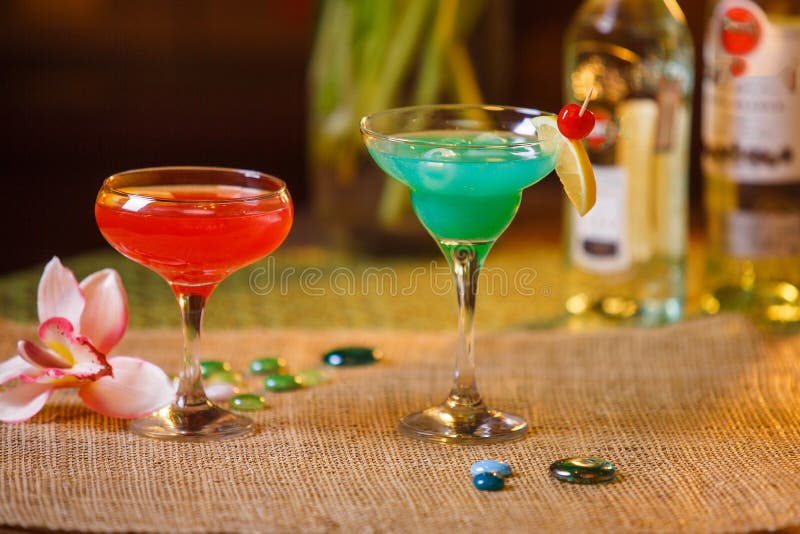 Two Glasses of Nonalcoholic Cocktails Stock Image Image of cool