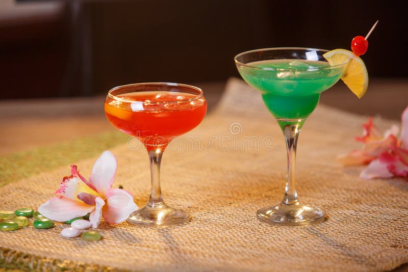 Two Glasses of Nonalcoholic Cocktails Stock Image Image of cool