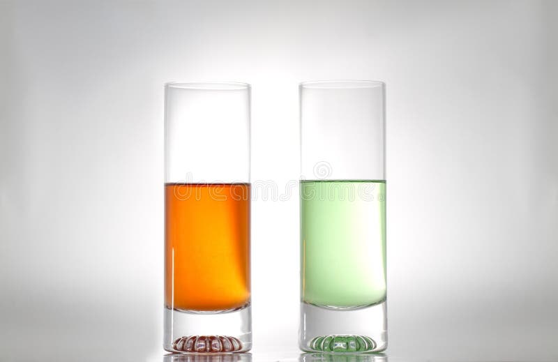 Two glasses red and green stock image. Image of transparent 14178797